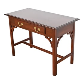 Baker Furniture Georgian Carved Mahogany Writing Desk or Console Table