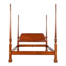 Baker Furniture Georgian Carved Mahogany Queen Size Poster Bed
