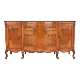 Romweber French Provincial Louis XV Burl Wood Sideboard or Bar Cabinet, Circa 1920s