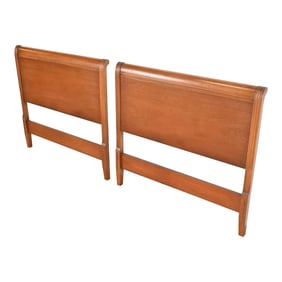 Drexel Regency Carved Mahogany Twin Headboards, Pair