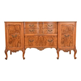 Romweber French Provincial Louis XV Burl Wood Sideboard or Bar Cabinet, Circa 1920s