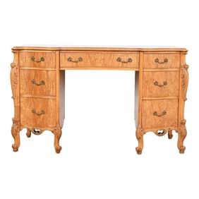Romweber French Provincial Louis XV Burl Wood Vanity, Circa 1920s