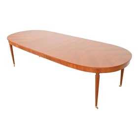 Kindel Furniture French Regency Louis XVI Cherry Wood Extension Dining Table, Newly Refinished