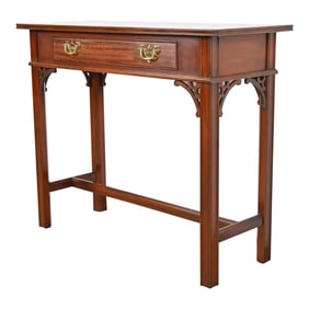 Councill Furniture Georgian Carved Banded Mahogany Console Table