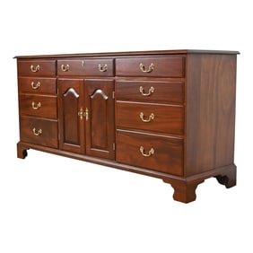 Henkel Harris Georgian Solid Mahogany Dresser or Credenza, Newly Refinished