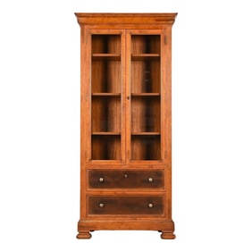 Baker Furniture Italian Provincial Maple Bibliotheque Bookcase Cabinet