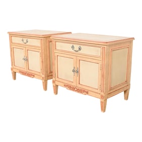Baker Furniture French Regency Louis XVI Painted Nightstands, 1960s