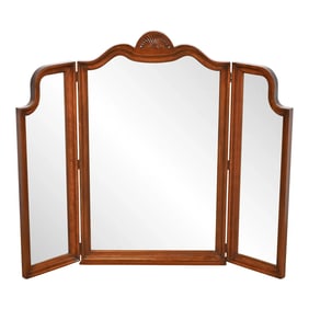 Harden Furniture Georgian Carved Cherry Wood Tri-Fold Triple Mirror