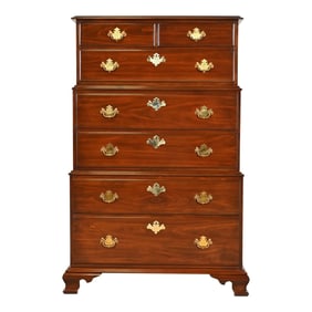 Harden Furniture Georgian Solid Cherry Wood Triple Chest-On-Chest Highboy Dresser