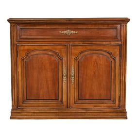 French Regency Louis XVI Cherry Wood Flip Top Server or Bar Cabinet by White Furniture