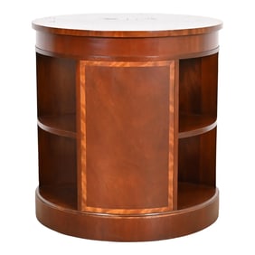 Baker Furniture Empire Banded Mahogany Drum Table