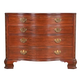 Baker Furniture Historic Charleston Chippendale Carved Mahogany Serpentine Dresser Chest