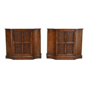 Beacon Hill Regency Walnut Cabinets or Bedside Chests, Pair