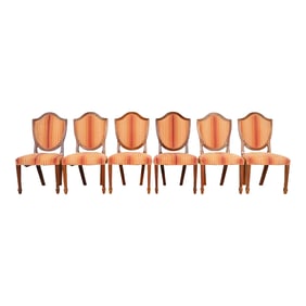 Baker Furniture Historic Charleston Federal Mahogany Shield Back Dining Chairs, Set of Six