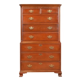 Baker Furniture Georgian Carved Mahogany Eight-Drawer Highboy Dresser