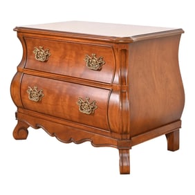 Henredon Italian Louis XV Cherry Wood Bombay Form Commode or Bedside Chest