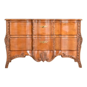 John Widdicomb French Provincial Louis Xv Carved Cherry Wood Commode or Chest of Drawers