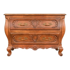 Baker Furniture French Provincial Louis XV Carved Walnut Commode