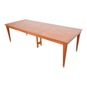Baker Furniture French Regency Cherry Wood Extension Dining Table, Newly Refinished