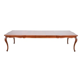 John Widdicomb French Provincial Louis XV Walnut Extension Dining Table, Newly Refinished