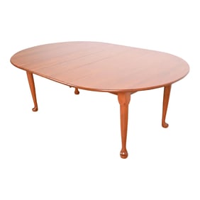 Stickley American Colonial Solid Cherry Wood Extension Dining Table, Newly Refinished