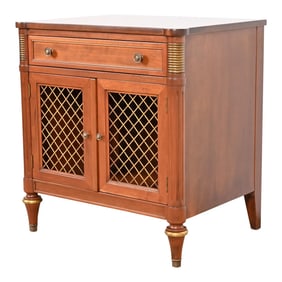 Kindel Furniture French Regency Louis XVI Cherry Wood Nightstand, Newly Refinished