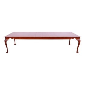 Kindel Furniture Irish Georgian Carved Mahogany Extension Dining Table, Newly Refinished