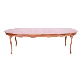 Henredon French Provincial Louis XV Carved Oak Extension Dining Table, Newly Refinished