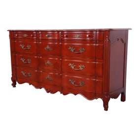 John Widdicomb French Provincial Louis XV Solid Cherry Wood Dresser, Newly Refinished