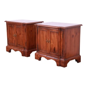 Drexel Heritage Italian Provincial Sculpted Pine Nightstands, Pair