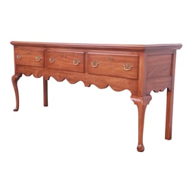 Henkel Harris Queen Anne Solid Walnut Sideboard Credenza, Newly Refinished