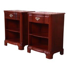 John Widdicomb Georgian Mahogany Nightstands, Newly Refinished