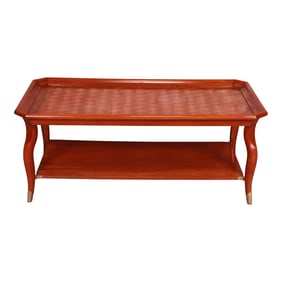 John Widdicomb Italian Provincial Parquetry Top Two-Tier Coffee Table