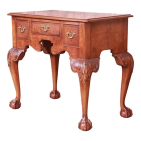 Baker Furniture Chippendale Burled Walnut Lowboy Dresser or Server