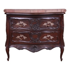 Henredon French Provincial Louis XV Walnut Bombay Chest or Commode