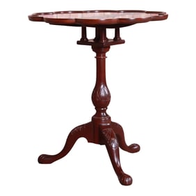 Baker Furniture Historic Charleston Carved Mahogany Tilt Top Tea Table