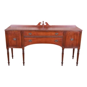 Early Baker Furniture Mahogany Hepplewhite Sideboard Buffet, Newly Refinished
