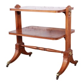Baker Furniture Georgian Banded Mahogany Two-Tier Side Table