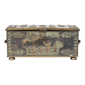 Danish Cast Iron and Bronze Jewelry Box or Dresser Box, Circa 1940s