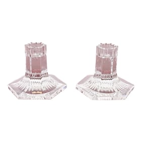 Tiffany & Co. Clear Crystal Candlesticks, Pair