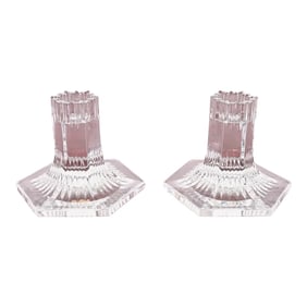 Tiffany & Co. Clear Crystal Candlesticks, Pair
