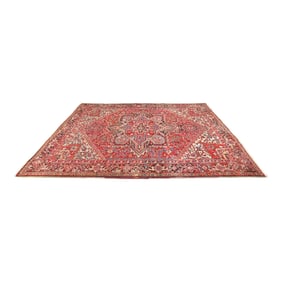 Vintage Hand-Woven Persian Heriz Room Size Wool Area Rug