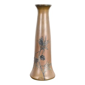 Heintz Arts & Crafts Sterling Silver on Bronze Vase