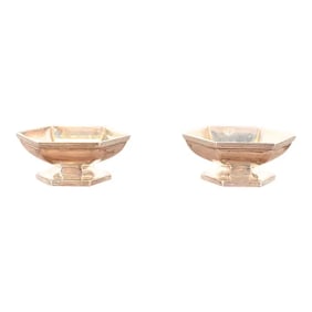 Tiffany & Co. Antique Art Deco Sterling Silver Salt Cellars, Pair