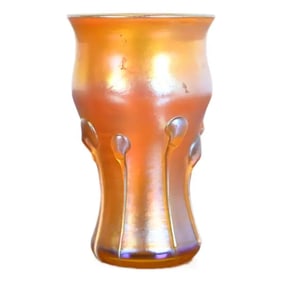 Louis Comfort Tiffany Favrile Iridescent Art Glass Tadpole Vase