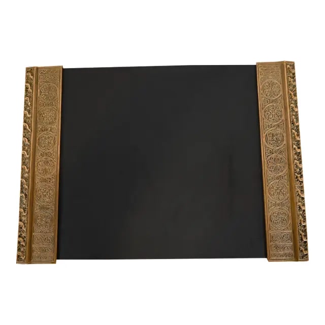Tiffany Studios New York Venetian Bronze Doré Blotter Ends With Leather Desk Blotter (1 of 11)