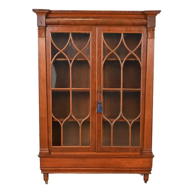 R. J. Horner Style Antique American Empire Carved Mahogany Bookcase Cabinet, Circa 1890s (1 of 12)