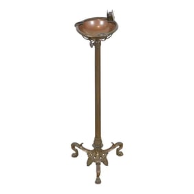 Tiffany Studios New York Art Deco Sculpted Bronze Floor Standing Ash Tray