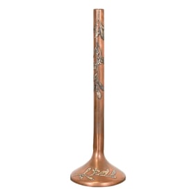 Heintz Arts & Crafts Sterling Silver on Bronze Tall Bud Vase