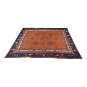 Antique Chinese Art Deco Nichols Hand-Knotted Room Size Wool Rug, Circa 1920s